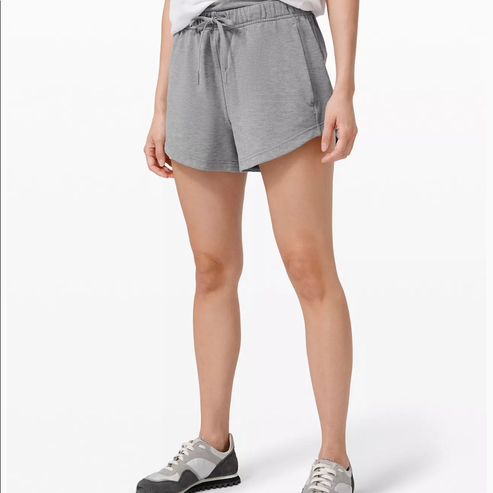 Lululemon athletica inner glow terry shorts grey